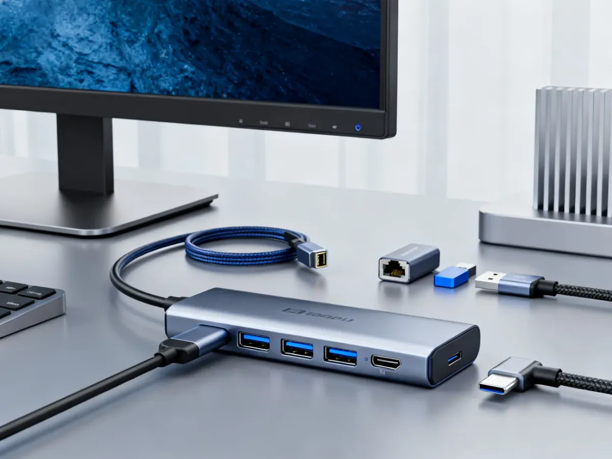 Hub USB-C z portami HDMI, Ethernet, USB-A i USB-C