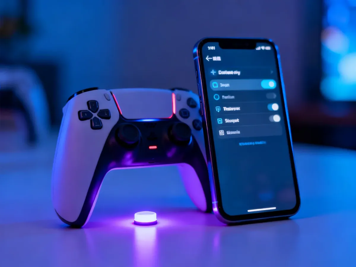 Smartphone connecting wirelessly to a game controller via Bluetooth
