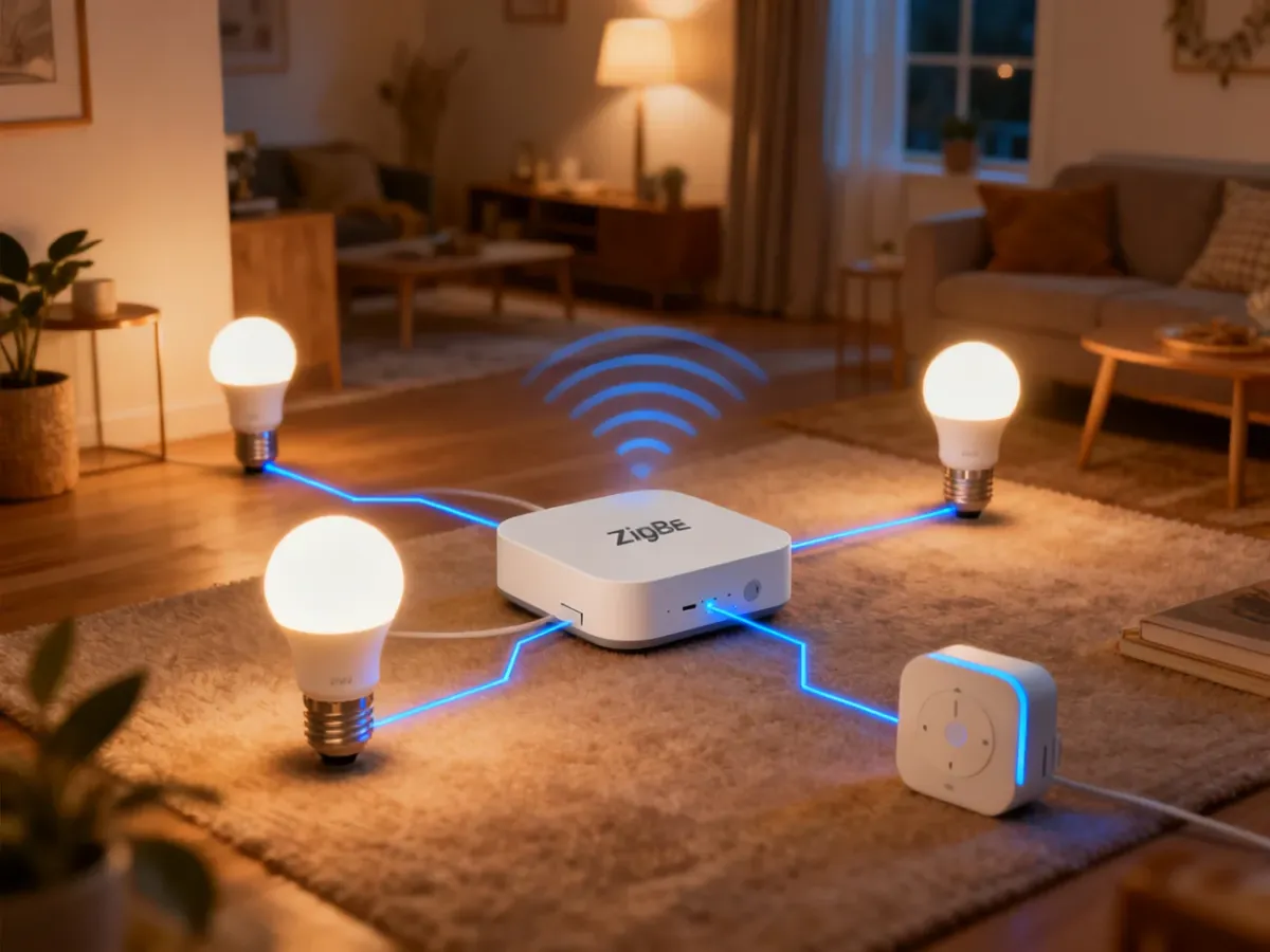 Bramka ZigBee łącząca inteligentne żarówki i czujniki w domu